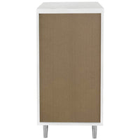 Cassettiera per Cucina Mobile Design Boiserie 4 Cassetti Legno Bianco Frassinato