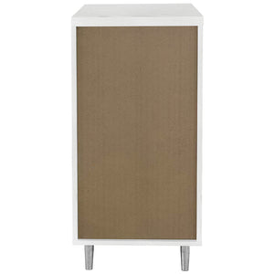 Cassettiera per Cucina Mobile Design Boiserie 4 Cassetti Legno Bianco Frassinato