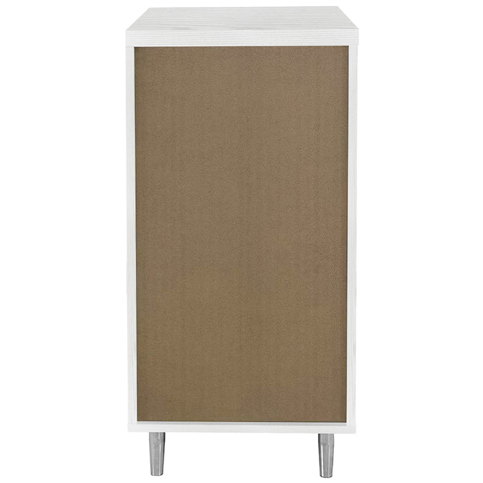 Cassettiera per Cucina Mobile Design Boiserie 4 Cassetti Legno Bianco Frassinato