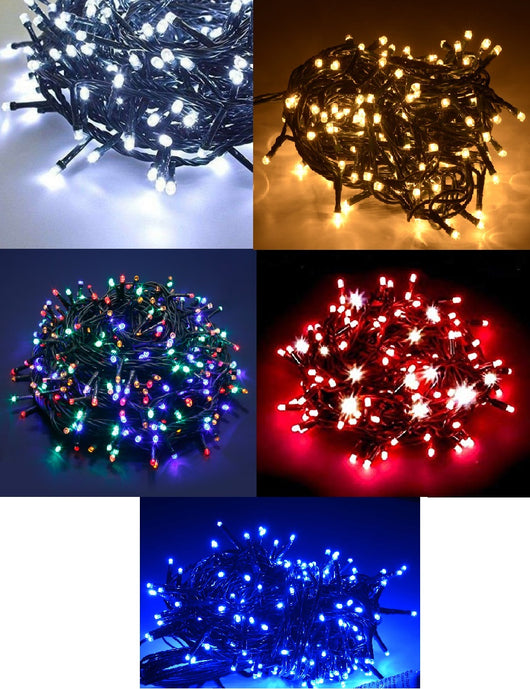 LUCI NATALE PER ALBERO 400 LED DECORAZIONI BIANCO FREDDO CALDO BLU ROSSO MULTICOLOR MINILUCCIOLE ADDOBBI Colore: Rosso