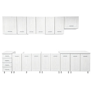 Cassettiera per Cucina Mobile Design Boiserie 4 Cassetti Legno Bianco Frassinato