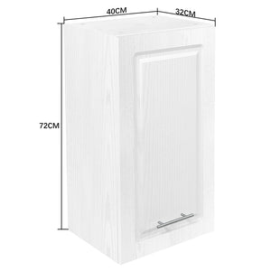 Pensile da Cucina Armadio Sospeso da Parete Design Boiserie Bianco Frassinato