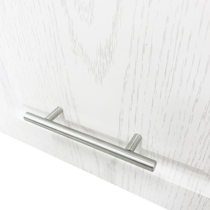 Pensile da Cucina Armadio Sospeso da Parete Design Boiserie Bianco Frassinato