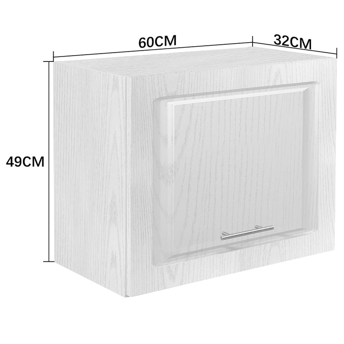 Pensile Cucina Ribaltabile Muro Armadio Sospeso Legno Boiserie Bianco Frassinato