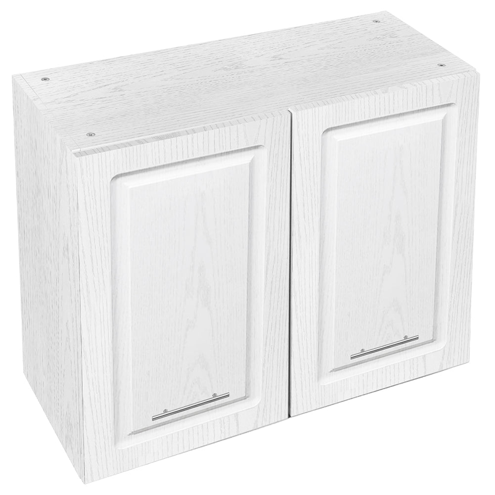 Pensile da Cucina Armadio Sospeso Parete Doppia Anta Boiserie Bianco Frassinato