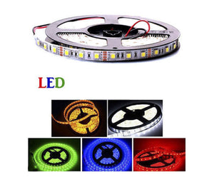 STRISCIA LED SMD 5050 300 LED 5M 5 METRI 12V IP66 ADESIVA BOBINA LED FLESSIBILE VARI COLORI Colore: Bianco