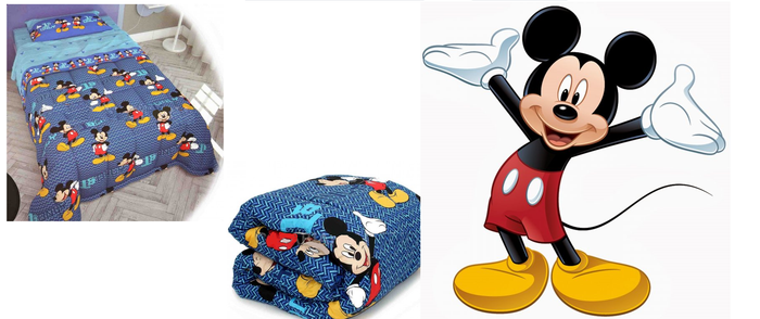 PIUMONE DISNEY TOPOLINO MICKEY TRAPUNTA SINGOLO MORBIDA SOFFICE UNA PIAZZA