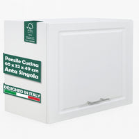 Pensile da Cucina Ribaltabile Muro Armadio Sospeso Legno Parete Boiserie Bianco