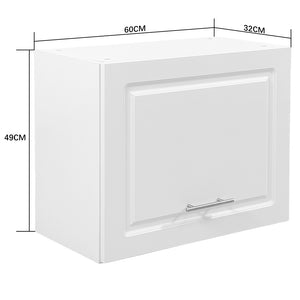 Pensile da Cucina Ribaltabile Muro Armadio Sospeso Legno Parete Boiserie Bianco