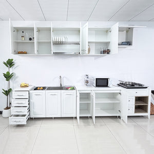 Pensile da Cucina Ribaltabile Muro Armadio Sospeso Legno Parete Boiserie Bianco