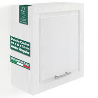 Pensile da Cucina Armadio Sospeso Parete Anta Singola Boiserie Bianco Frassinato