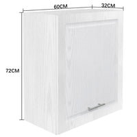 Pensile da Cucina Armadio Sospeso Parete Anta Singola Boiserie Bianco Frassinato