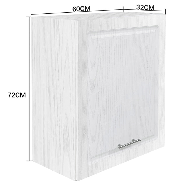 Pensile da Cucina Armadio Sospeso Parete Anta Singola Boiserie Bianco Frassinato