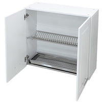 Pensile da Cucina Scolapiatti Sistema Raccogli Gocce Mobile Boiserie Bianco