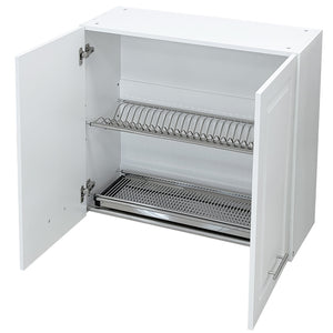 Pensile da Cucina Scolapiatti Sistema Raccogli Gocce Mobile Boiserie Bianco