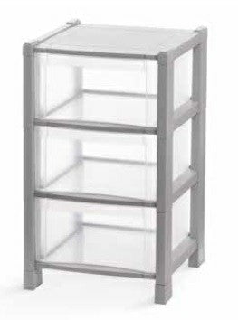 CASSETTIERA TOWER Q3 GRIGIO 38X38X64 - DOMOLIVING