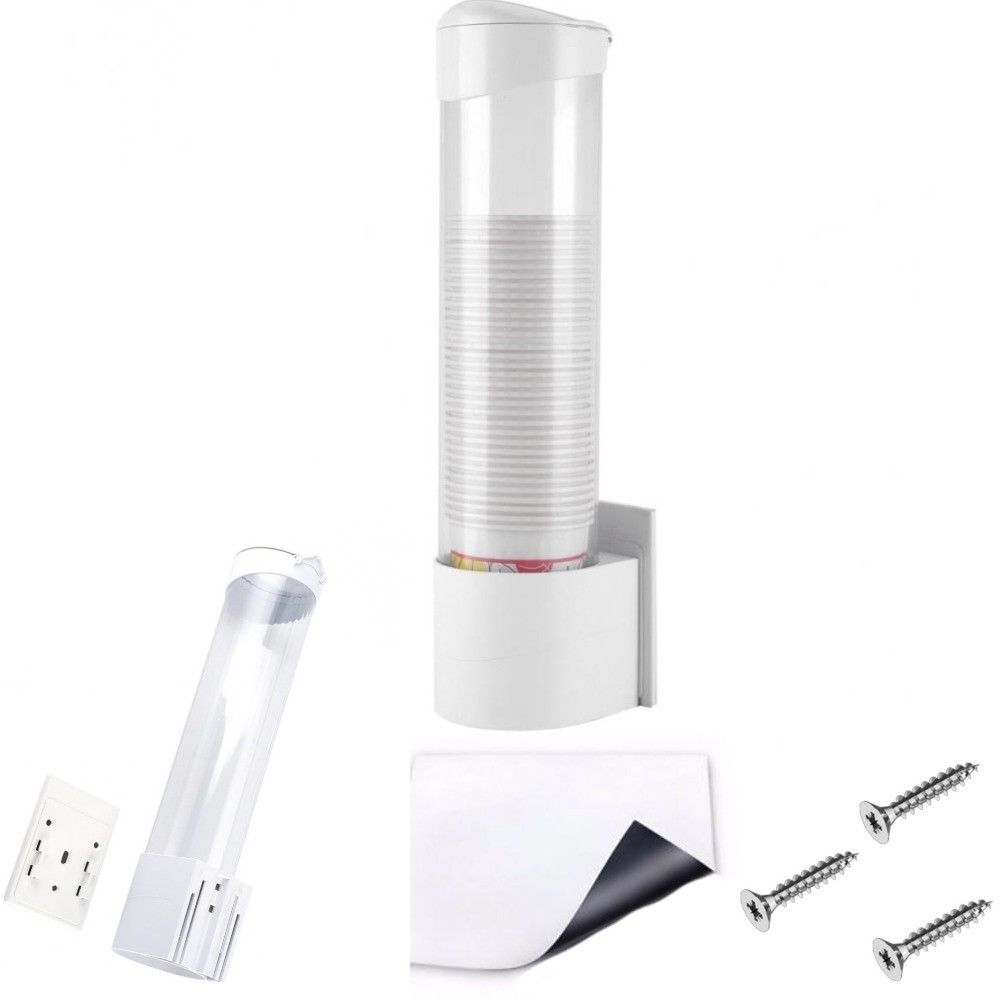 Dispenser porta bicchieri carta plastica acqua e caffè distributore colonna muro