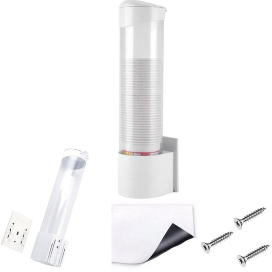 Dispenser porta bicchieri carta plastica acqua e caffè distributore colonna muro