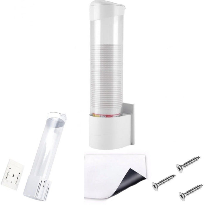 Dispenser porta bicchieri carta plastica acqua e caffè distributore colonna muro