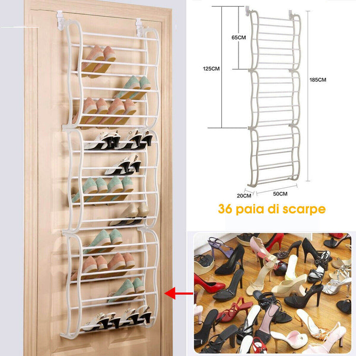 SCARPIERA SALVASPAZIO 36 PAIA SCAFFALE ORGANIZER RIPOSTIGLIO PORTA STANZA