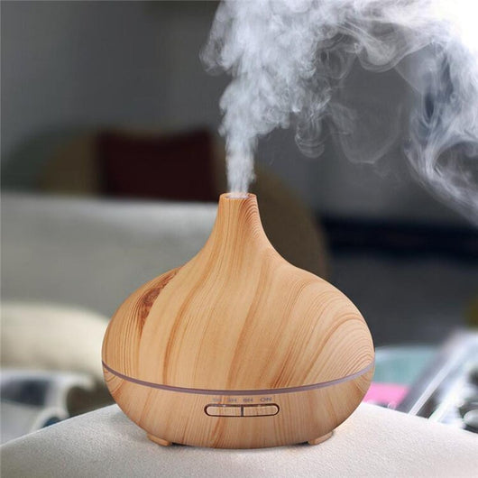 DIFFUSORE DI AROMI EFFETTO LEGNO GRANDE UMIDIFICATORE 400ML AROMATERAPIA OLI ESSENZIALI CASA UFFICIO