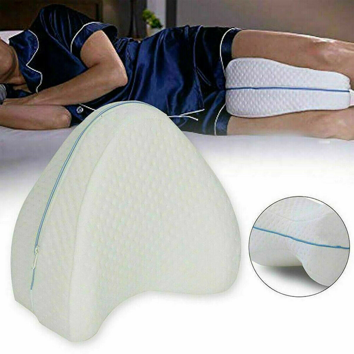 CUSCINO PER GAMBE SUPPORTO ORTOPEDICO GINOCCHIA SCHIENA LAVABILE MEMORY FOAM