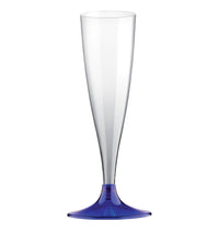 BICCHIERI CALICI FLUTE IN PLASTICA TRASPARENTE GAMBO BLU 6 PEZZI CHAMPAGNE