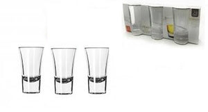 Set 3 Bicchierini In Vetro Shot liquore caffè Grappa Amaro Limoncello 6CL