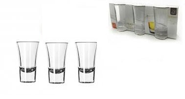 Set 3 Bicchierini In Vetro Shot liquore caffè Grappa Amaro Limoncello 6CL