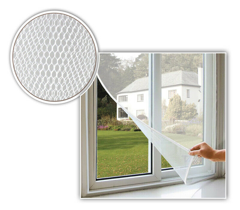 TELO ZANZARIERA ADESIVA A RETE PER FINESTRE BIANCO 130X150cm CASA