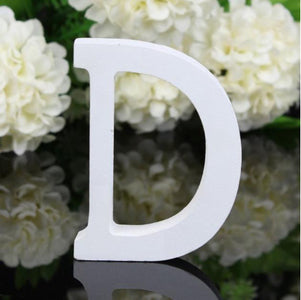 LETTERA "D" IN LEGNO BIANCO 12CM ALFABETO MATRIMONI COMPLEANNI DECORAZIONI FESTA