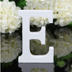 LETTERA "E" IN LEGNO BIANCO 12CM ALFABETO MATRIMONI COMPLEANNI DECORAZIONI FESTA