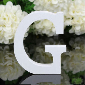 LETTERA "G" IN LEGNO BIANCO 12CM ALFABETO MATRIMONI COMPLEANNI DECORAZIONI FESTA