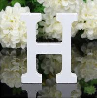 LETTERA "H" IN LEGNO BIANCO 12CM ALFABETO MATRIMONI COMPLEANNI DECORAZIONI FESTA