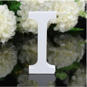 LETTERA "I" IN LEGNO BIANCO 12CM ALFABETO MATRIMONI COMPLEANNI DECORAZIONI FESTA