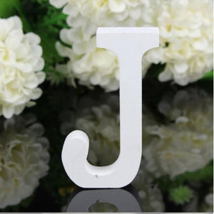 LETTERA "J" IN LEGNO BIANCO 12CM ALFABETO MATRIMONI COMPLEANNI DECORAZIONI FESTA