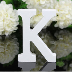 LETTERA "K" IN LEGNO BIANCO 12CM ALFABETO MATRIMONI COMPLEANNI DECORAZIONI FESTA