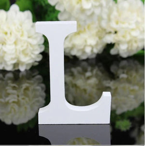 LETTERA "L" IN LEGNO BIANCO 12CM ALFABETO MATRIMONI COMPLEANNI DECORAZIONI FESTA