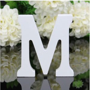LETTERA "M" IN LEGNO BIANCO 12CM ALFABETO MATRIMONI COMPLEANNI DECORAZIONI FESTA
