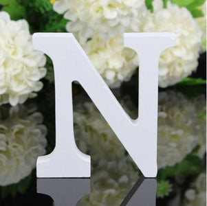 LETTERA "N" IN LEGNO BIANCO 12CM ALFABETO MATRIMONI COMPLEANNI DECORAZIONI FESTA