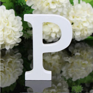 LETTERA "P" IN LEGNO BIANCO 12CM ALFABETO MATRIMONI COMPLEANNI DECORAZIONI FESTA
