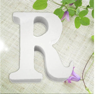 LETTERA "R" IN LEGNO BIANCO 12CM ALFABETO MATRIMONI COMPLEANNI DECORAZIONI FESTA
