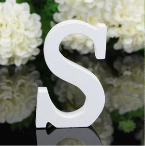 LETTERA "S" IN LEGNO BIANCO 12CM ALFABETO MATRIMONI COMPLEANNI DECORAZIONI FESTA