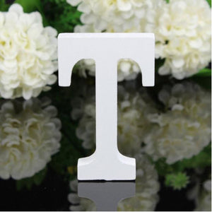 LETTERA "T" IN LEGNO BIANCO 12CM ALFABETO MATRIMONI COMPLEANNI DECORAZIONI FESTA