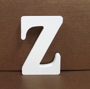 LETTERA "Z" IN LEGNO BIANCO 12CM ALFABETO MATRIMONI COMPLEANNI DECORAZIONI FESTA