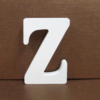 LETTERA "Z" IN LEGNO BIANCO 12CM ALFABETO MATRIMONI COMPLEANNI DECORAZIONI FESTA