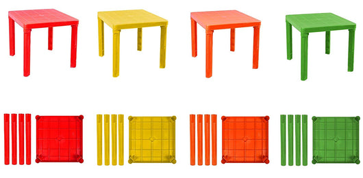 Tavolo per Bambini in plastica Colorata Rigida smontabile tavolino da Gioco per casa Giardino o cameretta