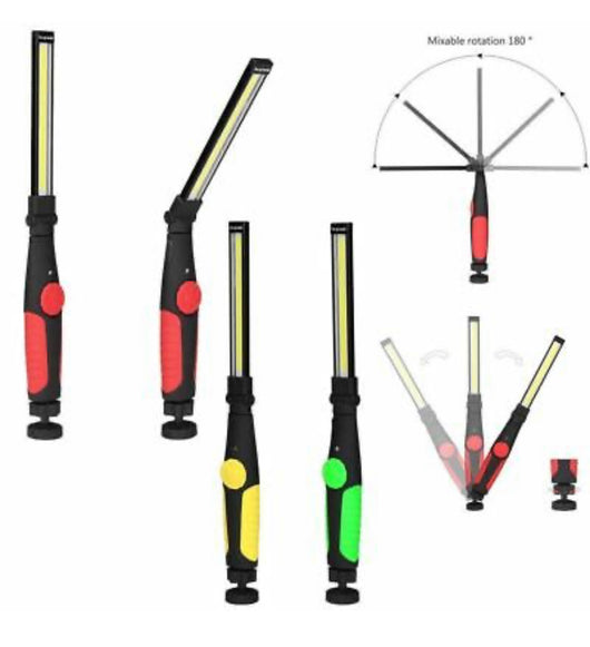 LAMPADA TORCIA LAVORO CALAMITA PORTATILE RICARICABILE SLIM REGOLABILE LED COB