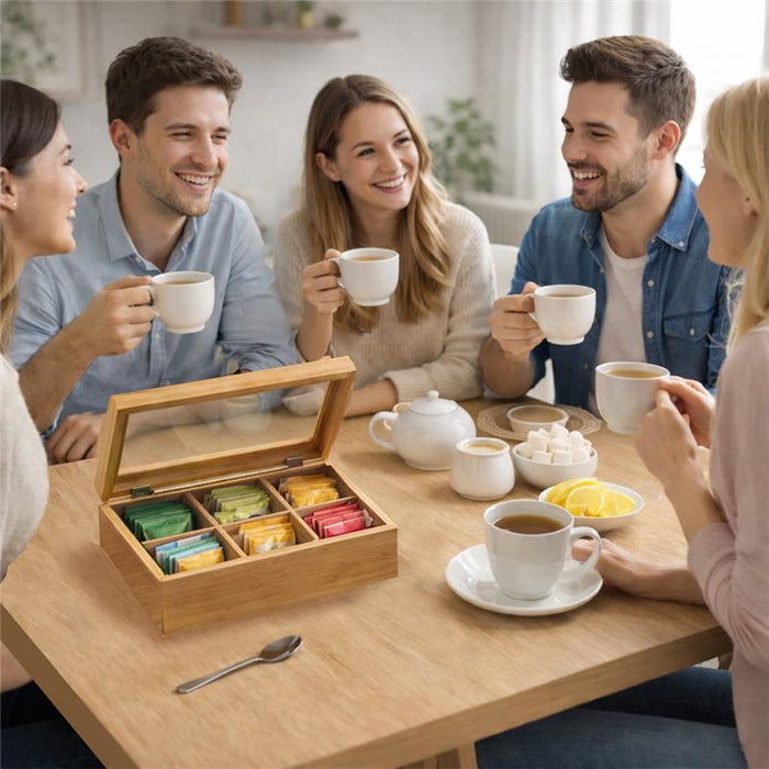 SCATOLA IN BAMBOO CON DIVISORI 23X16CM