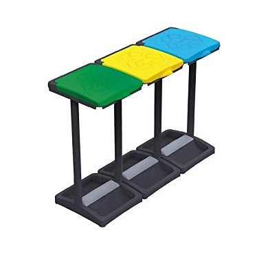 PORTARIFIUTI PER RACCOLTA DIFFERENZIATA 3 p. cm 98 x 36 x 82 gia./ver./azz. DP.8035053